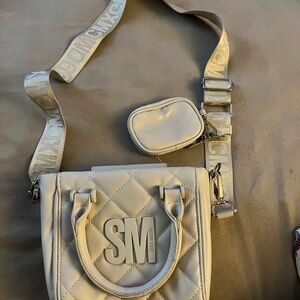 Steve Madden Quilted Crossbody Bag in Cream